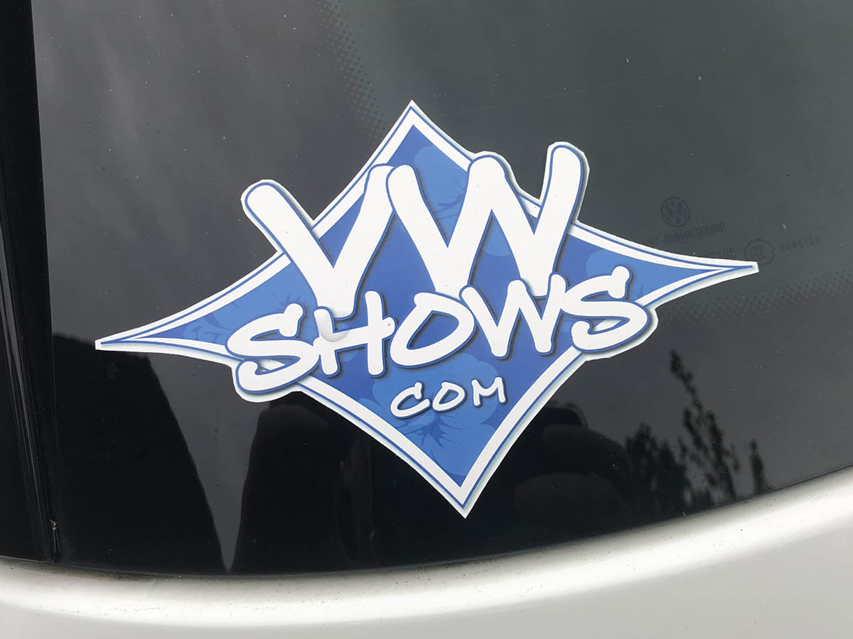 Example of a sticker with the white edges cut off